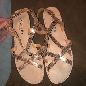 Gold Strappy Sandals